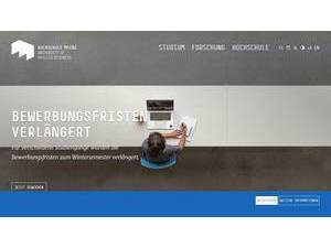 Mainz University of Applied Sciences's official website homepage screenshot