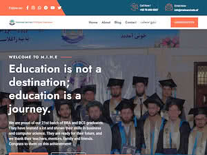 Maiwand institute of Higher Education's official website homepage screenshot