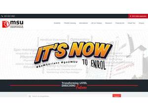 Management and Science University's official website homepage screenshot