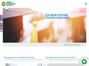 Manarat International University's official website homepage screenshot