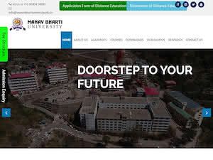 Manav Bharti University's official website homepage screenshot