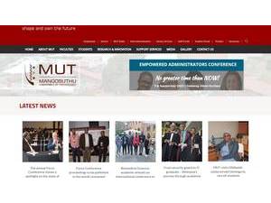 Mangosuthu University of Technology's official website homepage screenshot