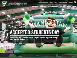 Manhattan University's official website homepage screenshot