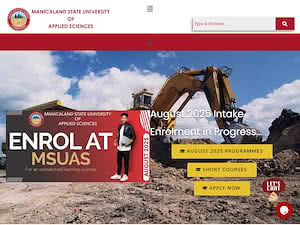 Manicaland State University of Applied Sciences's official website homepage screenshot