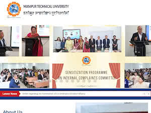 Manipur Technical University's official website homepage screenshot