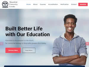 Mansfield University's official website homepage screenshot