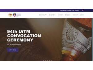 MARA University of Technology's official website homepage screenshot