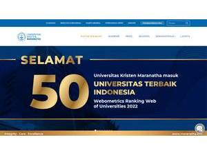 Maranatha Christian University's official website homepage screenshot