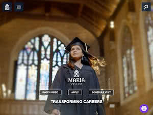 Maria College's official website homepage screenshot