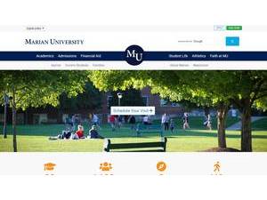 Marian University's official website homepage screenshot