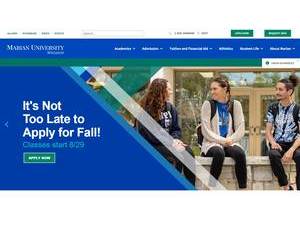 Marian University, Wisconsin's official website homepage screenshot