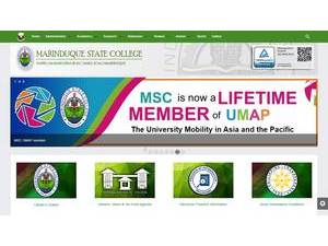 Marinduque State University's official website homepage screenshot