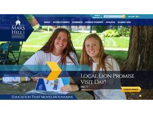 Mars Hill University's official website homepage screenshot