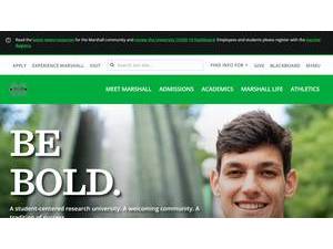 Marshall University's official website homepage screenshot