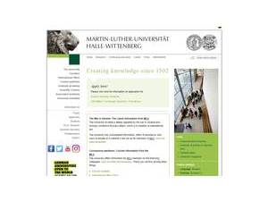 Martin-Luther-Universität Halle-Wittenberg's official website homepage screenshot