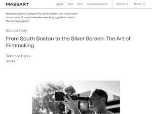 Massachusetts College of Art and Design's official website homepage screenshot