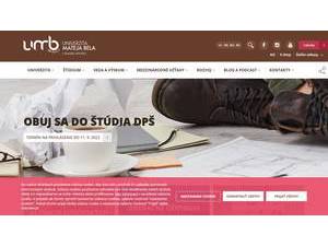 Matej Bel University in Banská Bystrica's official website homepage screenshot
