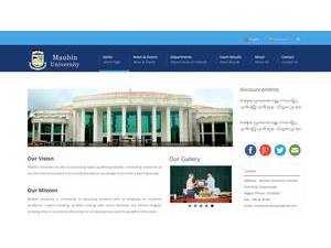 Maubin University's official website homepage screenshot