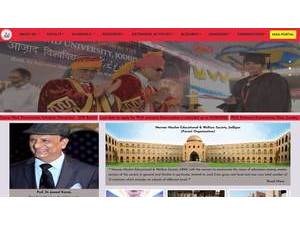 Maulana Azad University, Jodhpur's official website homepage screenshot