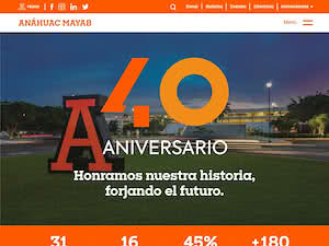 Mayab University's official website homepage screenshot