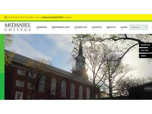 McDaniel College's official website homepage screenshot