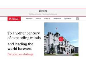 McGill University's official website homepage screenshot