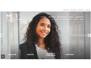 MCI Management Center Innsbruck's official website homepage screenshot