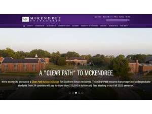 McKendree University's official website homepage screenshot