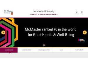 McMaster University's official website homepage screenshot