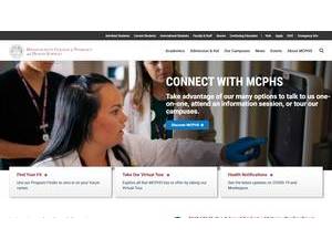 MCPHS University's official website homepage screenshot