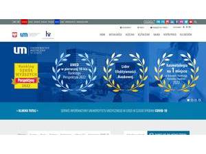 Medical University of Łódź's official website homepage screenshot