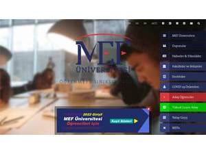 Mef University's official website homepage screenshot