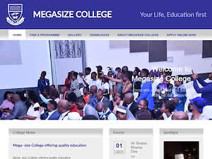 Mega Size College's official website homepage screenshot
