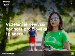 Mendelova univerzita v Brně's official website homepage screenshot