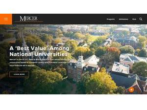 Mercer University's official website homepage screenshot