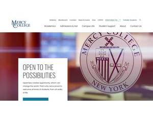 Mercy University's official website homepage screenshot