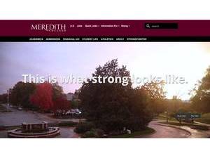 Meredith College's official website homepage screenshot