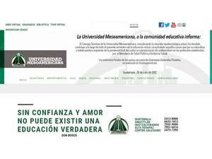 Mesoamerican University, Guatemala's official website homepage screenshot