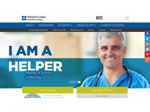 Methodist College's official website homepage screenshot