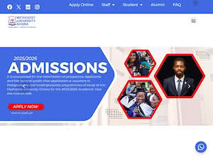 Methodist University's official website homepage screenshot