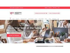 Metropolitan College of New York's official website homepage screenshot