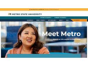 Metropolitan State University's official website homepage screenshot