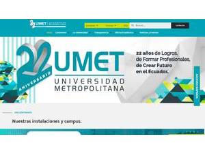 Metropolitan University, Ecuador's official website homepage screenshot