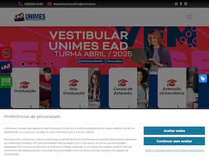 Metropolitan University of Santos's official website homepage screenshot