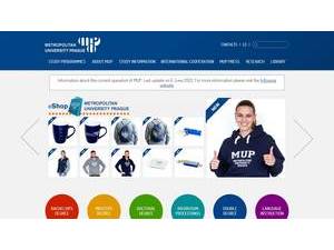 Metropolitan University Prague's official website homepage screenshot