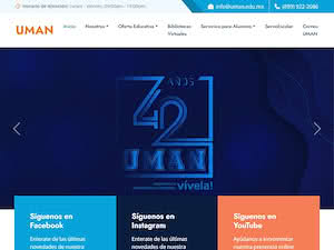 Mexican-American University of the North, Ciudad Reynosa's official website homepage screenshot