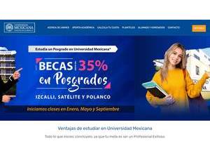 Mexicana University's official website homepage screenshot