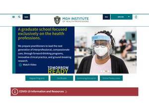 MGH Institute of Health Professions's official website homepage screenshot