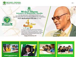 Michael Okpara University of Agriculture's official website homepage screenshot