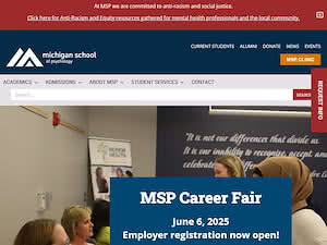 Michigan School of Psychology's official website homepage screenshot
